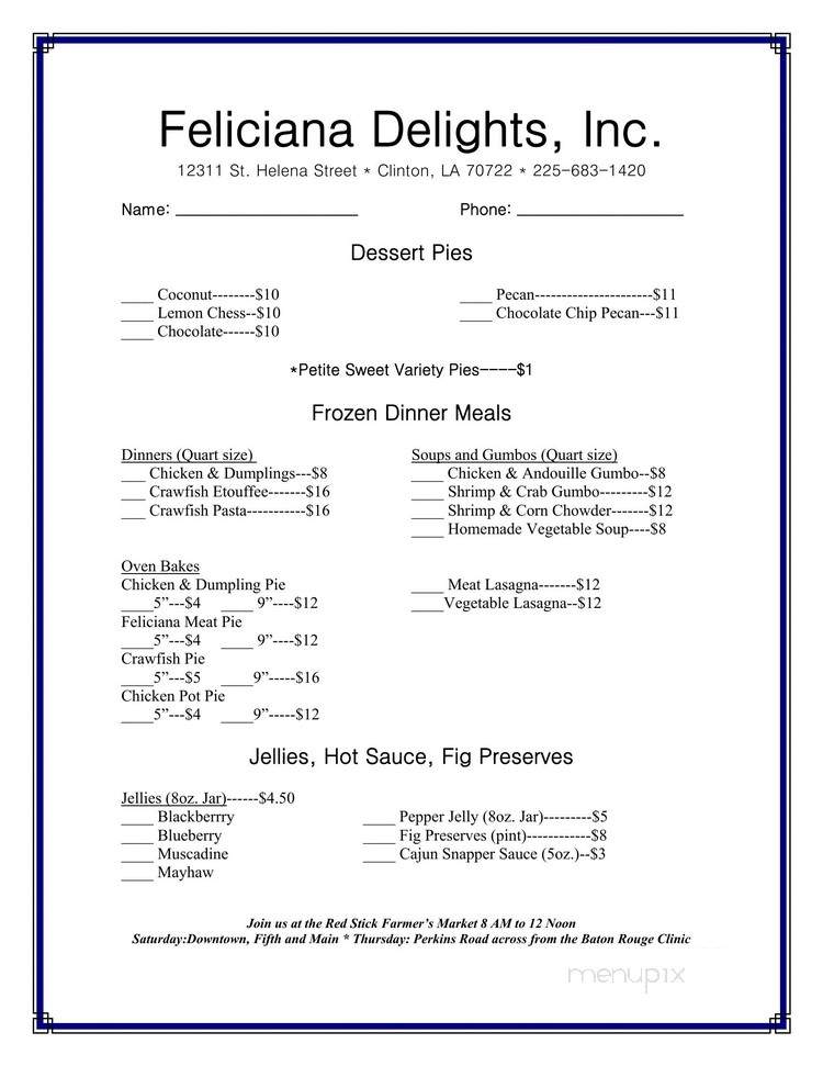 Feliciana Delights - Clinton, LA