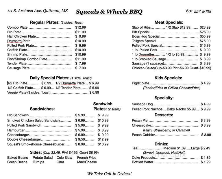 Squeals & Wheels BBQ - Quitman, MS