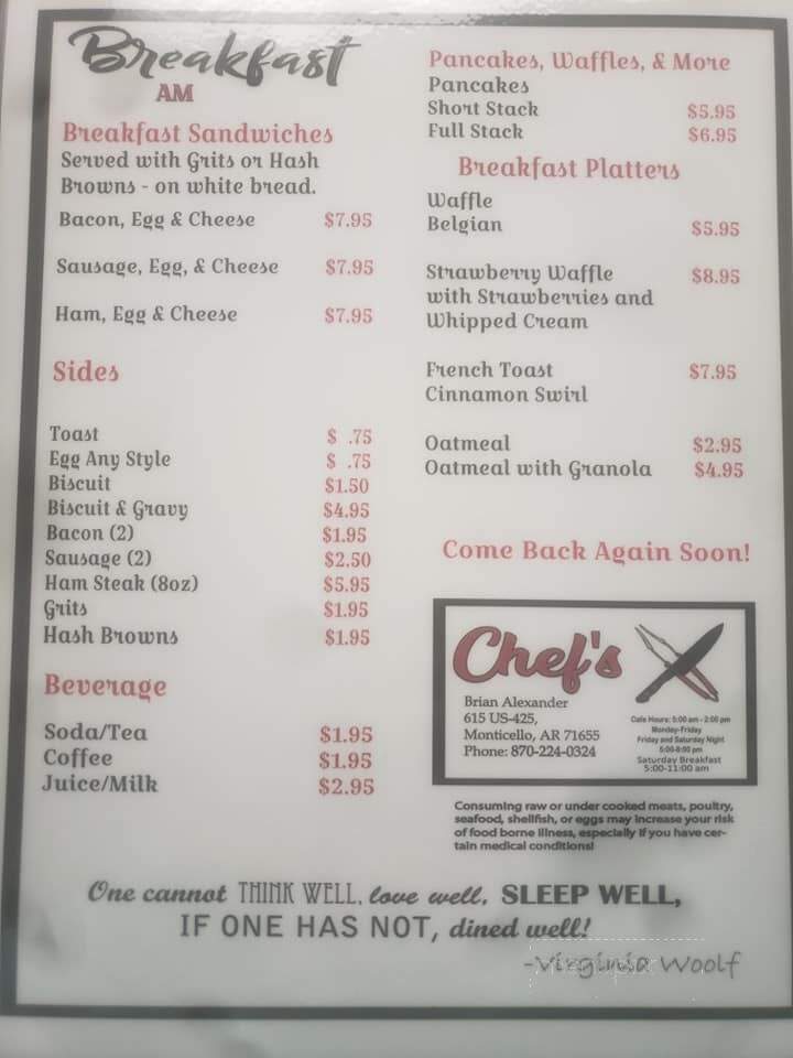 Chef's - Monticello, AR