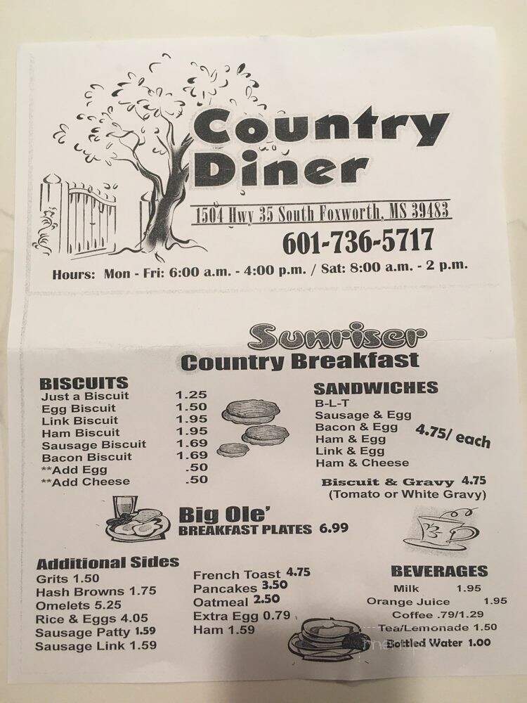 Country Diner - Foxworth, MS