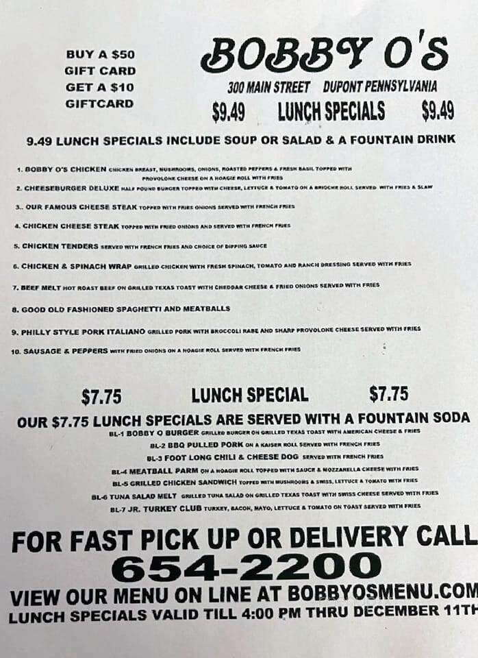 Bobby-O's Fun Family Restaurant - Dupont, PA